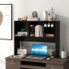 imageGiantex Desktop Bookshelf 37 Desk Hutch Dorm for Computer Up to 32 Inch Countertop Hutch w6 Storage Shelves 3Tier Desktop Organizer Display Rack Wood Desk Shelf for Home Office NaturalBlack