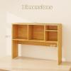imageGiantex Desktop Bookshelf 37 Desk Hutch Dorm for Computer Up to 32 Inch Countertop Hutch w6 Storage Shelves 3Tier Desktop Organizer Display Rack Wood Desk Shelf for Home Office NaturalBurlywood