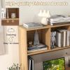 imageGiantex Desktop Bookshelf 37 Desk Hutch Dorm for Computer Up to 32 Inch Countertop Hutch w6 Storage Shelves 3Tier Desktop Organizer Display Rack Wood Desk Shelf for Home Office NaturalNatural