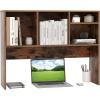 imageGiantex Desktop Bookshelf 37 Desk Hutch Dorm for Computer Up to 32 Inch Countertop Hutch w6 Storage Shelves 3Tier Desktop Organizer Display Rack Wood Desk Shelf for Home Office NaturalRustic Brown