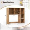 imageGiantex Desktop Bookshelf 37 Desk Hutch Dorm for Computer Up to 32 Inch Countertop Hutch w6 Storage Shelves 3Tier Desktop Organizer Display Rack Wood Desk Shelf for Home Office NaturalNatural