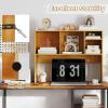 imageGiantex Desktop Bookshelf 37 Desk Hutch Dorm for Computer Up to 32 Inch Countertop Hutch w6 Storage Shelves 3Tier Desktop Organizer Display Rack Wood Desk Shelf for Home Office NaturalBurlywood