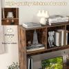 imageGiantex Desktop Bookshelf 37 Desk Hutch Dorm for Computer Up to 32 Inch Countertop Hutch w6 Storage Shelves 3Tier Desktop Organizer Display Rack Wood Desk Shelf for Home Office NaturalRustic Brown