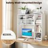 imageGiantex Desktop Bookshelf 37 Desk Hutch Dorm for Computer Up to 32 Inch Countertop Hutch w6 Storage Shelves 3Tier Desktop Organizer Display Rack Wood Desk Shelf for Home Office NaturalWhite
