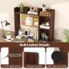 imageGiantex Desktop Bookshelf 37 Desk Hutch Dorm for Computer Up to 32 Inch Countertop Hutch w6 Storage Shelves 3Tier Desktop Organizer Display Rack Wood Desk Shelf for Home Office NaturalWalnut