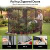 imageGiantex Garden Crop Cage 10 x 65 x 65 ft Plant Netting Cover wZipper Doors 6 Ground Stakes amp Carrying Bag Portable Plant Protection Tent wMetal Frame for Vegetables Flowers Raised Garden Beds