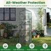 imageGiantex Mini Greenhouse Indoor Outdoor 69 x 48 x 75 Portable Plant Grow House with 5 Tier Shelves PE Cover RollUp Zipper Door Rustproof ElectorCoating Metal Frame for Patio Balcony GardenWhite