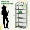 imageGiantex Mini Greenhouse Indoor Outdoor 69 x 48 x 75 Portable Plant Grow House with 5 Tier Shelves PE Cover RollUp Zipper Door Rustproof ElectorCoating Metal Frame for Patio Balcony GardenWhite