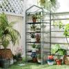 imageGiantex Mini Greenhouse Indoor Outdoor 69 x 48 x 75 Portable Plant Grow House with 5 Tier Shelves PE Cover RollUp Zipper Door Rustproof ElectorCoating Metal Frame for Patio Balcony GardenWhite
