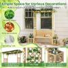 imageGiantex Outdoor Bench with Garden Arch amp Planters Wooden Pergola Archway Outdoor Trellis for Climbing Plants Patio Decorative Arbor Arch for Backyard Lawn ArchedNatural73x22x80Natural