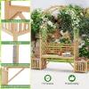 imageGiantex Outdoor Bench with Garden Arch amp Planters Wooden Pergola Archway Outdoor Trellis for Climbing Plants Patio Decorative Arbor Arch for Backyard Lawn ArchedNatural73x22x80Natural