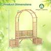 imageGiantex Outdoor Bench with Garden Arch amp Planters Wooden Pergola Archway Outdoor Trellis for Climbing Plants Patio Decorative Arbor Arch for Backyard Lawn ArchedNatural73x22x80Natural