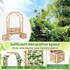 imageGiantex Outdoor Bench with Garden Arch amp Planters Wooden Pergola Archway Outdoor Trellis for Climbing Plants Patio Decorative Arbor Arch for Backyard Lawn ArchedNatural73x22x80Natural