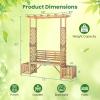imageGiantex Outdoor Bench with Garden Arch amp Planters Wooden Pergola Archway Outdoor Trellis for Climbing Plants Patio Decorative Arbor Arch for Backyard Lawn ArchedNatural73x22x80Natural