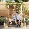 imageGiantex Outdoor Bench with Garden Arch amp Planters Wooden Pergola Archway Outdoor Trellis for Climbing Plants Patio Decorative Arbor Arch for Backyard Lawn ArchedNatural73x22x80Natural
