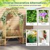 imageGiantex Outdoor Bench with Garden Arch amp Planters Wooden Pergola Archway Outdoor Trellis for Climbing Plants Patio Decorative Arbor Arch for Backyard Lawn ArchedNatural73x22x80Natural