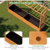 imageGiantex Raised Garden Bed with Trellis amp Hanging Roof Wood Planter Box with Bottom and Drainage Holes Freestanding Garden Planter for Flower Vegetable Fruit Herb Climbing Vines 79 x 175 x 452