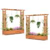 imageGiantex Raised Garden Bed with Trellis amp Hanging Roof Wood Planter Box with Bottom and Drainage Holes Freestanding Garden Planter for Flower Vegetable Fruit Herb Climbing Vines 79 x 175 x 452