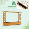 imageGiantex Raised Garden Bed with Trellis amp Hanging Roof Wood Planter Box with Bottom and Drainage Holes Freestanding Garden Planter for Flower Vegetable Fruit Herb Climbing Vines 79 x 175 x 451