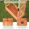 imageGiantex Raised Garden Bed with Trellis amp Hanging Roof Wood Planter Box with Bottom and Drainage Holes Freestanding Garden Planter for Flower Vegetable Fruit Herb Climbing Vines 79 x 175 x 452