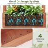 imageGiantex Raised Garden Bed with Trellis amp Hanging Roof Wood Planter Box with Bottom and Drainage Holes Freestanding Garden Planter for Flower Vegetable Fruit Herb Climbing Vines 79 x 175 x 452