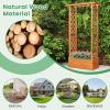 imageGiantex Raised Garden Bed with Trellis amp Hanging Roof Wood Planter Box with Bottom and Drainage Holes Freestanding Garden Planter for Flower Vegetable Fruit Herb Climbing Vines 79 x 175 x 452