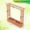 imageGiantex Raised Garden Bed with Trellis amp Hanging Roof Wood Planter Box with Bottom and Drainage Holes Freestanding Garden Planter for Flower Vegetable Fruit Herb Climbing Vines 79 x 175 x 452