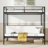 imageGiantex Twin Over Twin Futon Bunk Bed Convertible Metal Bunk Bed with Futon Frame 2 Ladders amp Safety Guardrails Heavy Duty Sofa Couch Beds with UnderBed Space for Kids Teens Adults Black