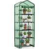 imageGiantex Mini Greenhouse Indoor Outdoor 69 x 48 x 75 Portable Plant Grow House with 5 Tier Shelves PE Cover RollUp Zipper Door Rustproof ElectorCoating Metal Frame for Patio Balcony GardenGreen