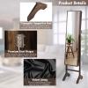 imageCHARMAID Jewelry Organizer with Full Length Mirror Standing Jewelry Armoire Cabinet with Lockable Door and 2 Keys Stand up Jewelry Box Mirror with Jewelry Storage Rustic BrownRustic Brown