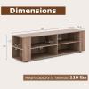 imageGianetx Modern TV Stand for TVs up to 65 Inch Wooden Entertainment Center w 4 Storage Cubbies Side Shelves w 5 Raised Feet Media TV Console Table for Living Room NaturalOak