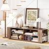 imageGianetx Modern TV Stand for TVs up to 65 Inch Wooden Entertainment Center w 4 Storage Cubbies Side Shelves w 5 Raised Feet Media TV Console Table for Living Room NaturalOak