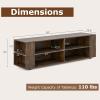 imageGianetx Modern TV Stand for TVs up to 65 Inch Wooden Entertainment Center w 4 Storage Cubbies Side Shelves w 5 Raised Feet Media TV Console Table for Living Room NaturalRustic Brown