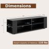 imageGianetx Modern TV Stand for TVs up to 65 Inch Wooden Entertainment Center w 4 Storage Cubbies Side Shelves w 5 Raised Feet Media TV Console Table for Living Room NaturalBlack