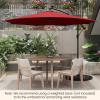 imageGiantex 10 ft Offset Patio Umbrella with 112 Solar Meteor Shower Lights Outdoor Cantilever Umbrellas with 8 Ribs Easy Tilt Adjustment Hanging Market Umbrella for Backyard Garden Lawn PoolsideBurgundy