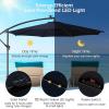 imageGiantex 10 ft Offset Patio Umbrella with 112 Solar Meteor Shower Lights Outdoor Cantilever Umbrellas with 8 Ribs Easy Tilt Adjustment Hanging Market Umbrella for Backyard Garden Lawn PoolsideNavy