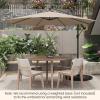 imageGiantex 10 ft Offset Patio Umbrella with 112 Solar Meteor Shower Lights Outdoor Cantilever Umbrellas with 8 Ribs Easy Tilt Adjustment Hanging Market Umbrella for Backyard Garden Lawn PoolsideBeige