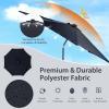 imageGiantex 10 ft Patio Umbrella with 112 Solar Meteor Shower Lights Outdoor Table Market Umbrellas with 8 Ribs Tilt Adjustment Crank Handle for Backyard Garden Lawn PoolsideNavy