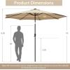 imageGiantex 10 ft Patio Umbrella with 112 Solar Meteor Shower Lights Outdoor Table Market Umbrellas with 8 Ribs Tilt Adjustment Crank Handle for Backyard Garden Lawn PoolsideBeige