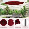 imageGiantex 10 ft Patio Umbrella with 112 Solar Meteor Shower Lights Outdoor Table Market Umbrellas with 8 Ribs Tilt Adjustment Crank Handle for Backyard Garden Lawn PoolsideBurgundy