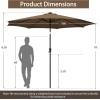 imageGiantex 10 ft Patio Umbrella with 112 Solar Meteor Shower Lights Outdoor Table Market Umbrellas with 8 Ribs Tilt Adjustment Crank Handle for Backyard Garden Lawn PoolsideCoffee