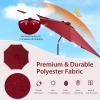 imageGiantex 10 ft Patio Umbrella with 112 Solar Meteor Shower Lights Outdoor Table Market Umbrellas with 8 Ribs Tilt Adjustment Crank Handle for Backyard Garden Lawn PoolsideBurgundy