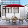 imageGiantex 10 ft Patio Umbrella with 112 Solar Meteor Shower Lights Outdoor Table Market Umbrellas with 8 Ribs Tilt Adjustment Crank Handle for Backyard Garden Lawn PoolsideBurgundy
