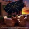 imageGiantex 10 ft Patio Umbrella with 112 Solar Meteor Shower Lights Outdoor Table Market Umbrellas with 8 Ribs Tilt Adjustment Crank Handle for Backyard Garden Lawn PoolsideNavy