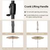 imageGiantex 10 ft Patio Umbrella with 112 Solar Meteor Shower Lights Outdoor Table Market Umbrellas with 8 Ribs Tilt Adjustment Crank Handle for Backyard Garden Lawn PoolsideBeige