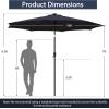 imageGiantex 10 ft Patio Umbrella with 112 Solar Meteor Shower Lights Outdoor Table Market Umbrellas with 8 Ribs Tilt Adjustment Crank Handle for Backyard Garden Lawn PoolsideNavy