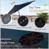 imageGiantex 10 ft Patio Umbrella with 112 Solar Meteor Shower Lights Outdoor Table Market Umbrellas with 8 Ribs Tilt Adjustment Crank Handle for Backyard Garden Lawn PoolsideNavy