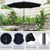 imageGiantex 10 ft Patio Umbrella with 112 Solar Meteor Shower Lights Outdoor Table Market Umbrellas with 8 Ribs Tilt Adjustment Crank Handle for Backyard Garden Lawn PoolsideNavy