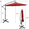 imageGiantex 10FT Patio Offset Umbrella 8 Ribs Cantilever Umbrella Outdoor wCrank Cross Base Tilt Adjustment Large Hanging Market Umbrella for Poolside Yard Lawn GardenBurgundy