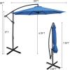 imageGiantex 10FT Patio Offset Umbrella 8 Ribs Cantilever Umbrella Outdoor wCrank Cross Base Tilt Adjustment Large Hanging Market Umbrella for Poolside Yard Lawn GardenNavy